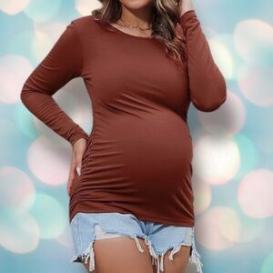 Motherhood Maternity Women’s Orange Lightweight Stretchy Fall Sweater Size L